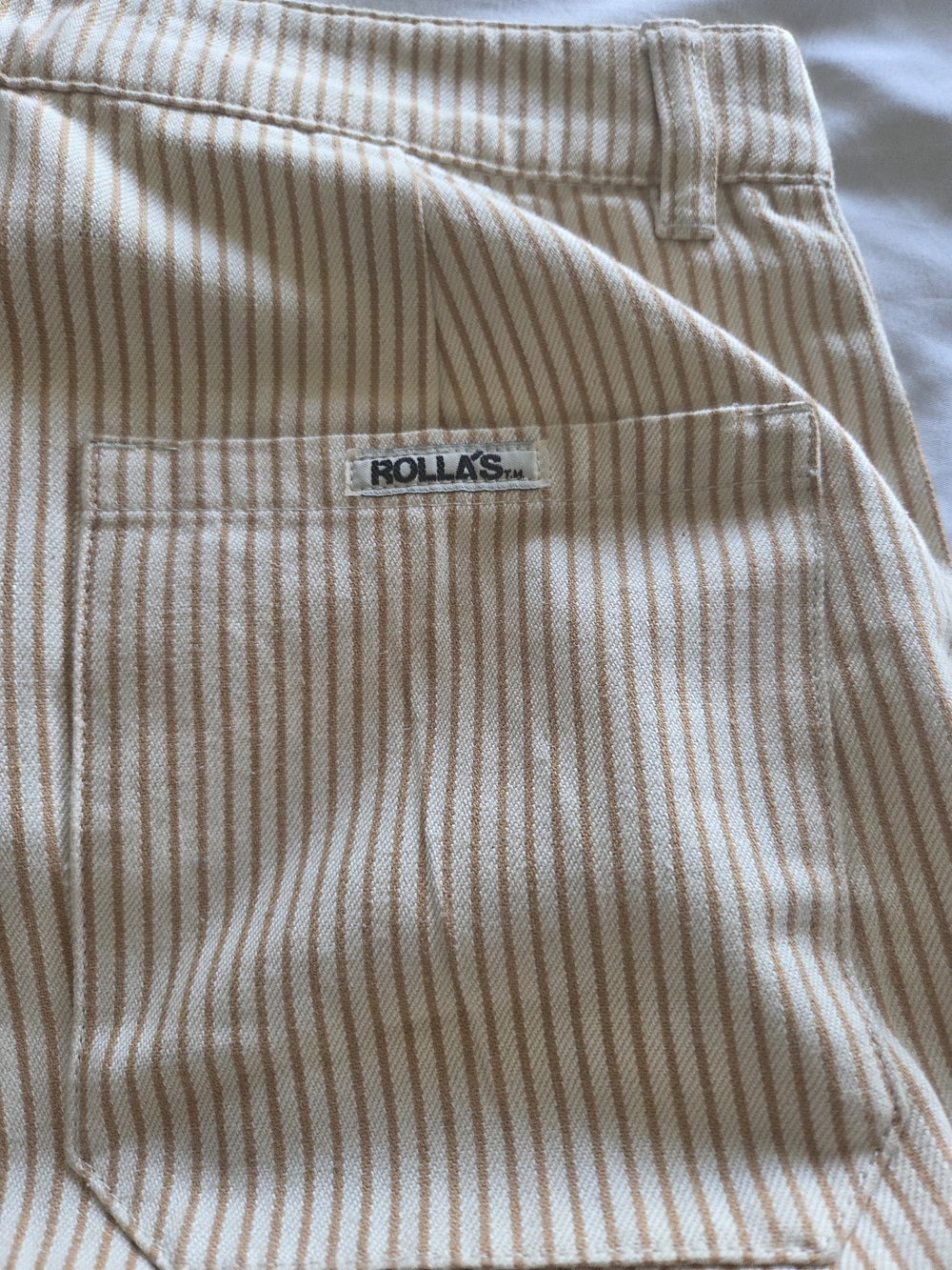 ROLLA'S | Old Mate Cream Pinstripe Cropped Wide-Leg Pants - Picture 11 of 11